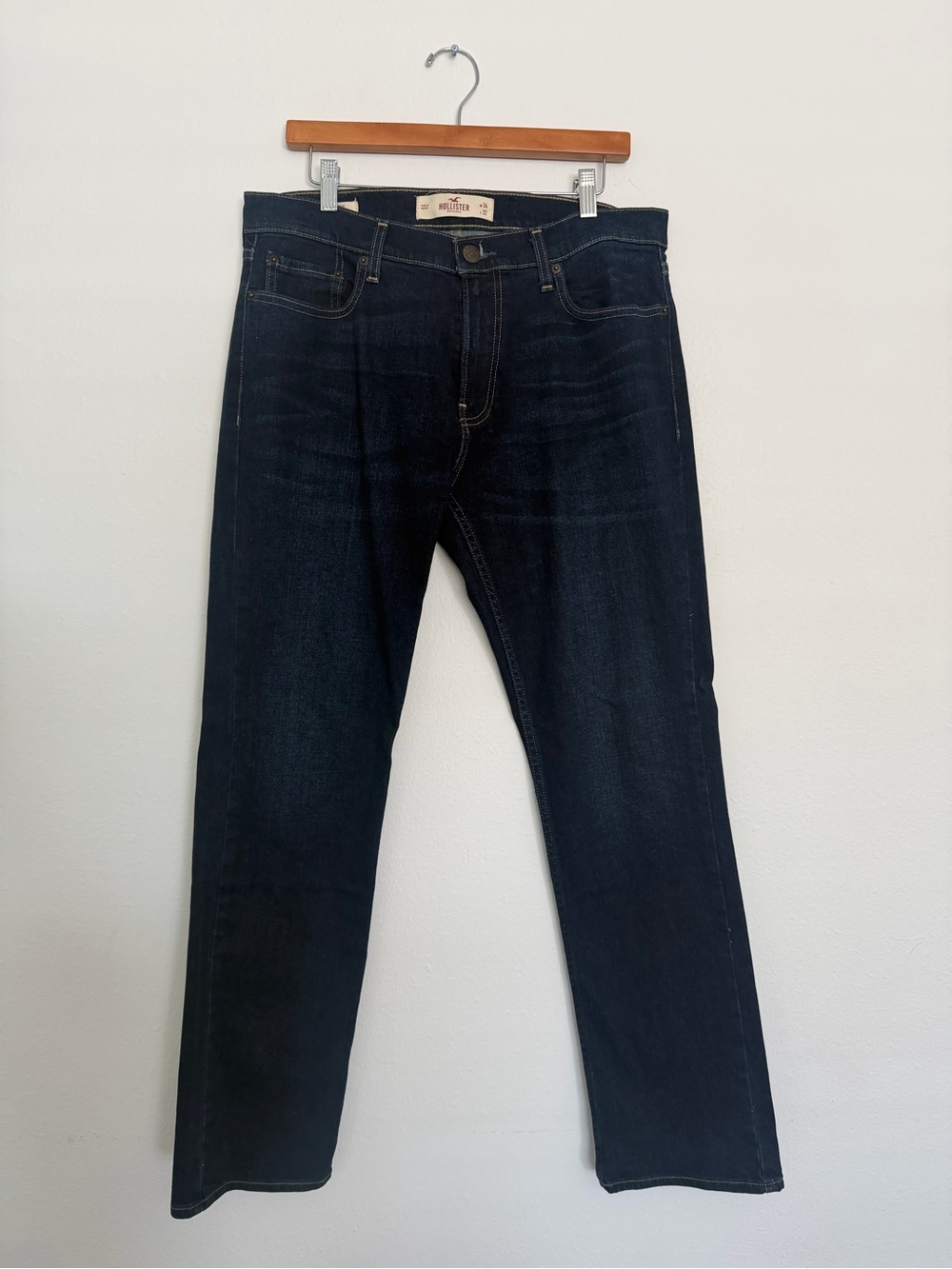 Hollister Men’s Slim Straight Jeans - Dark Wash 34X32